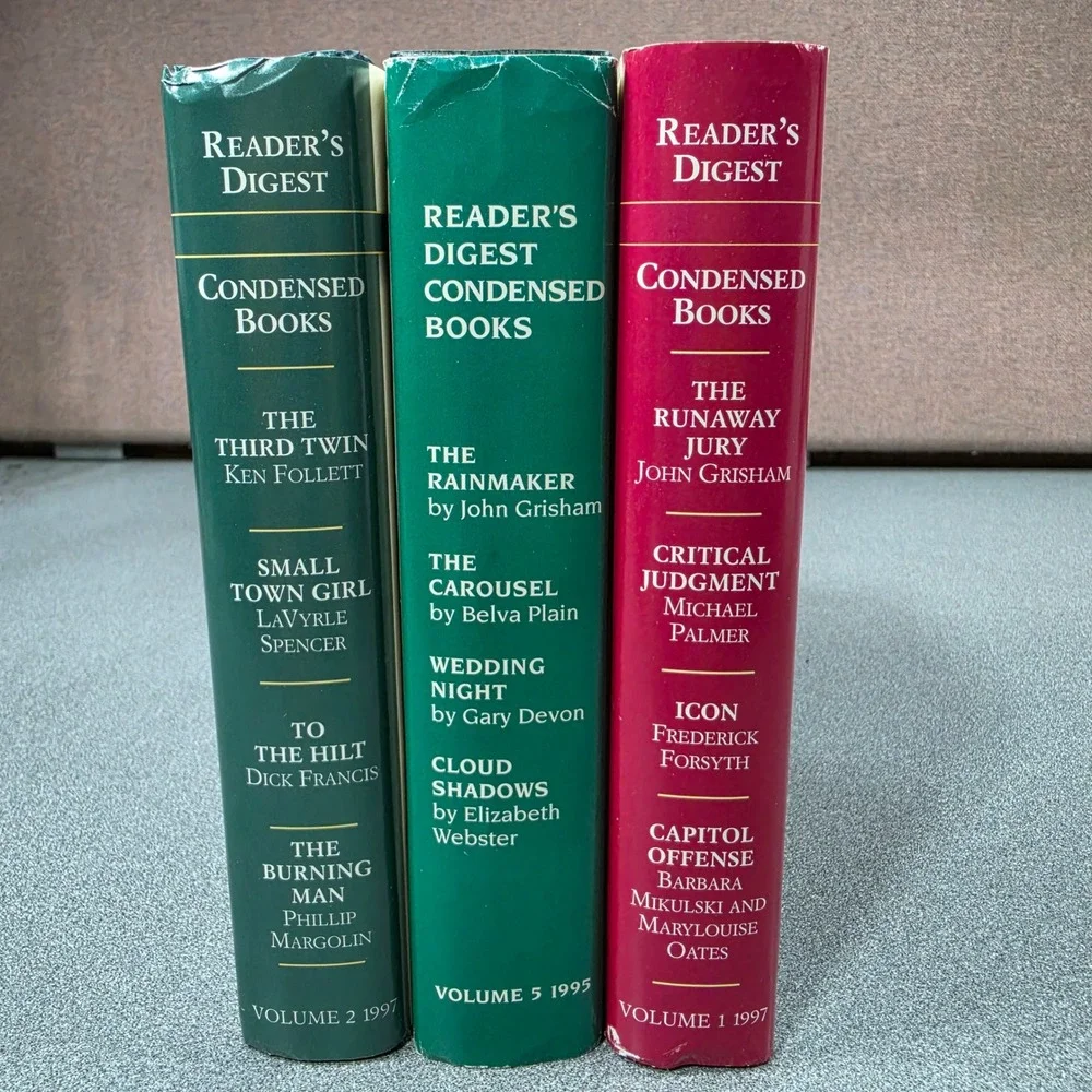 Reader's Digest Condensed Books Set 3 Vol 1995 1997 Grisham Follett Good Multi